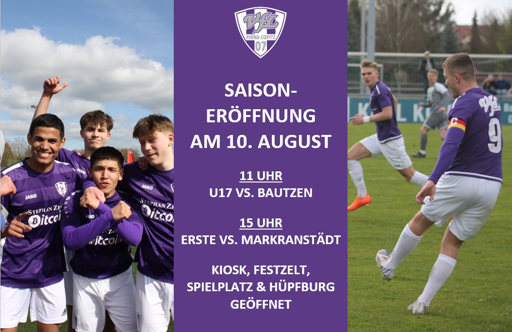 Es geht wieder los! Am Samstag, den 10. August 2024, eröffnet der VfL Pirna-Copitz die Saison 2024/2025. Grafik: VfL/rz